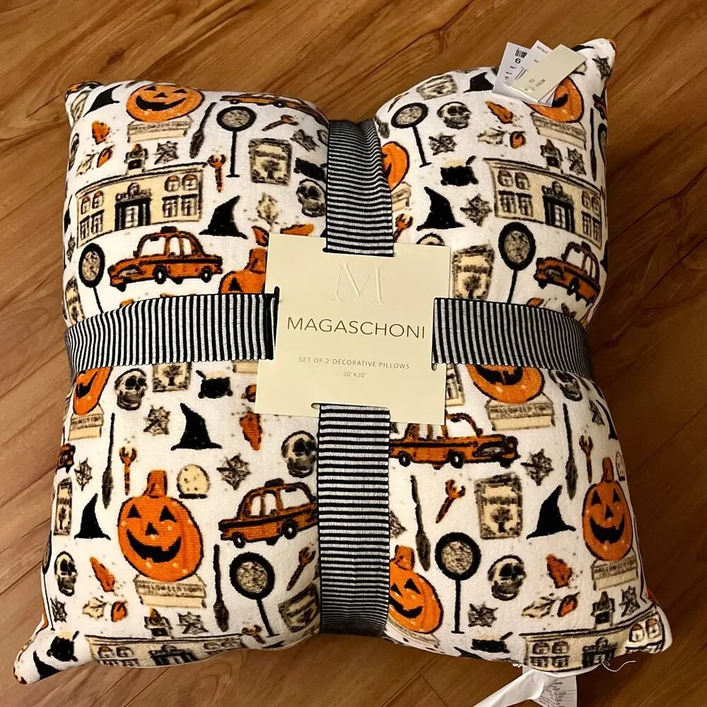 Magaschoni Halloween Viral Halloweentown Pumpkin Decorative Pillows Set of 2